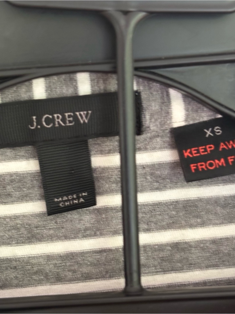 J. Crew Gray Striped Pajama Set XS - Picture 6 of 13